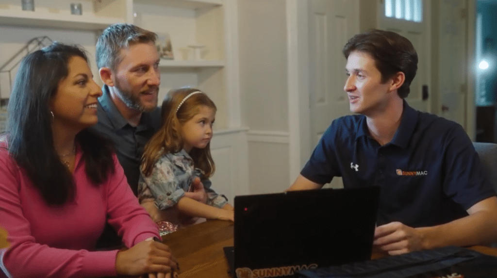 sunnymac representative meeting with a family